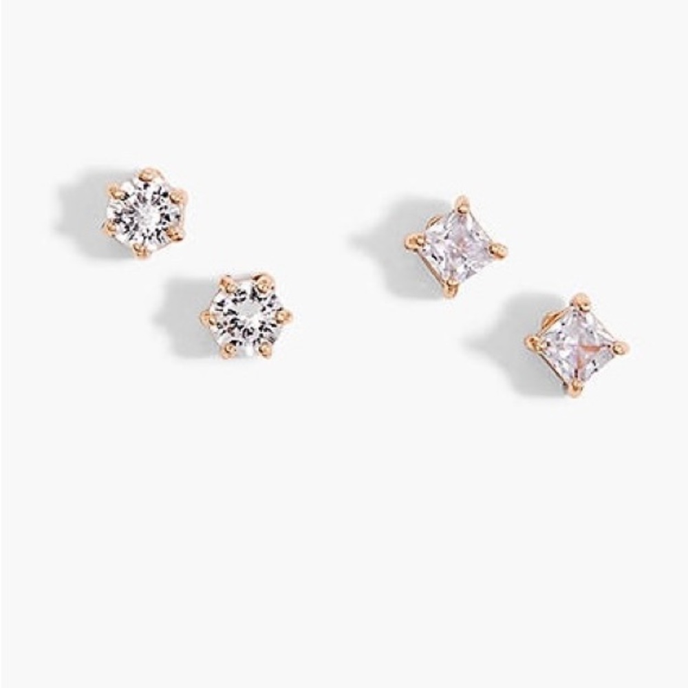 Goldtone Stud Set - Round and Princess